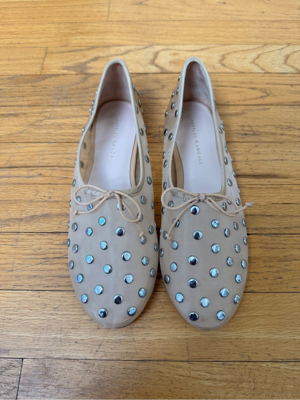 Loeffler Randall Landon Embellished Ballet Flats in Dune